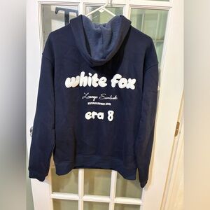 WHITE FOX BOUTIQUE Era 8 Nautical Navy White Fleece Hoodie Sweatshirt Top S/M